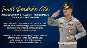 Kapolres Cimahi menyampaikan duka cita atas gugurnya tiga prajurit TNI dalam misi perdamaian di Lebanon