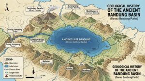 Peta cekungan Bandung dan wilayah Danau Bandung Purba