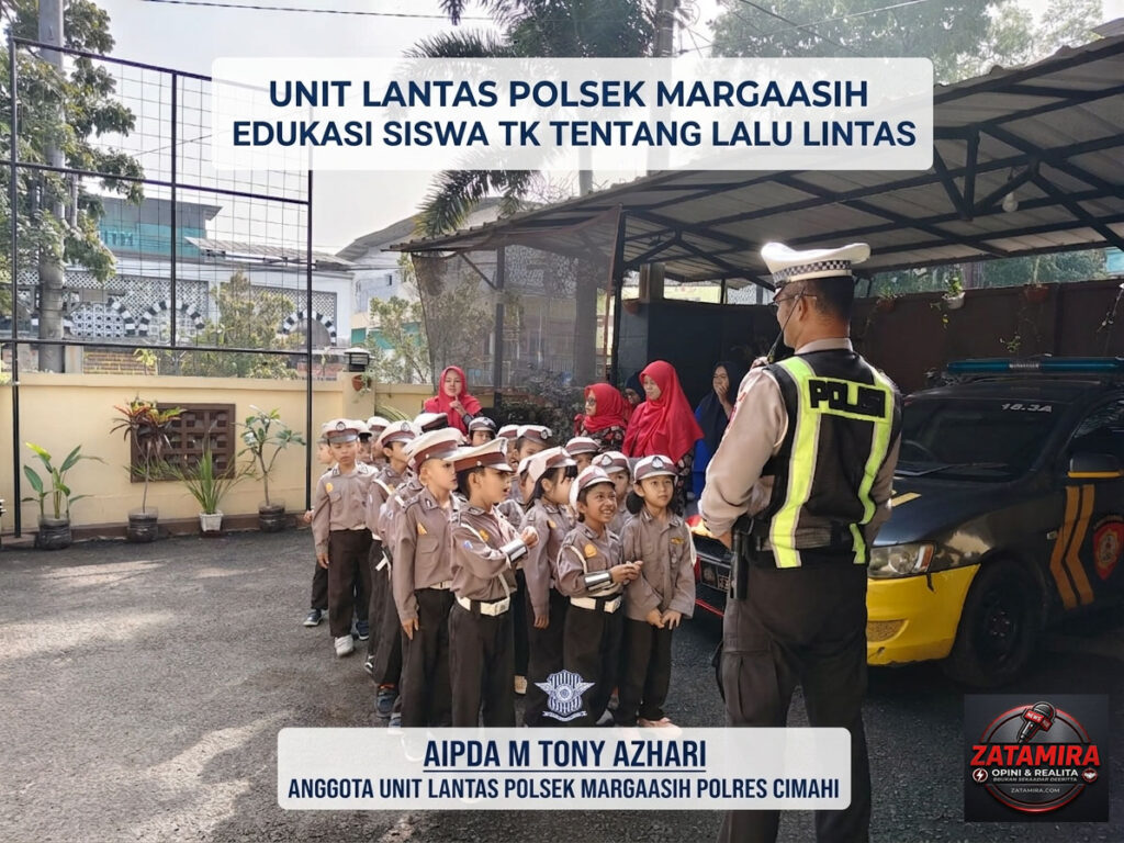 Polisi Sahabat Anak, Unit Lantas Polsek Margaasih Edukasi Siswa TK tentang Lalu Lintas
